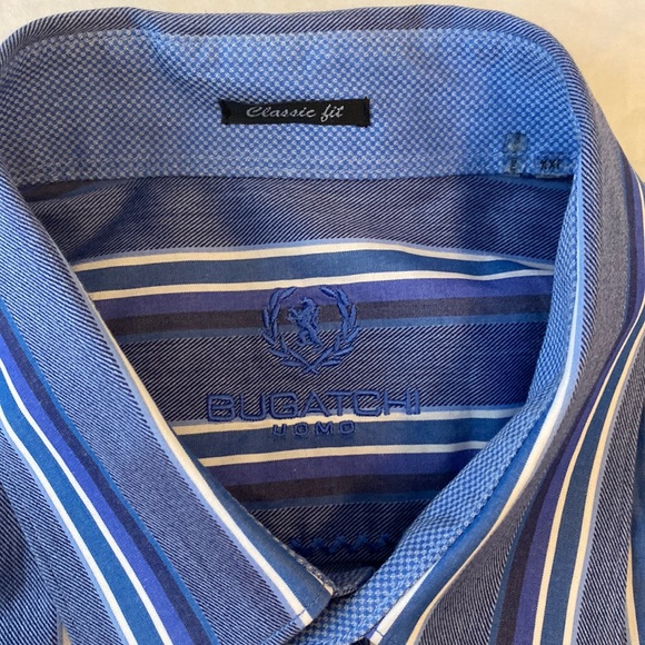 Bugatchi Uomo‎ Classic Fit Men’s XXL Blue Long Sleeve Button Shirt - Picture 4 of 7